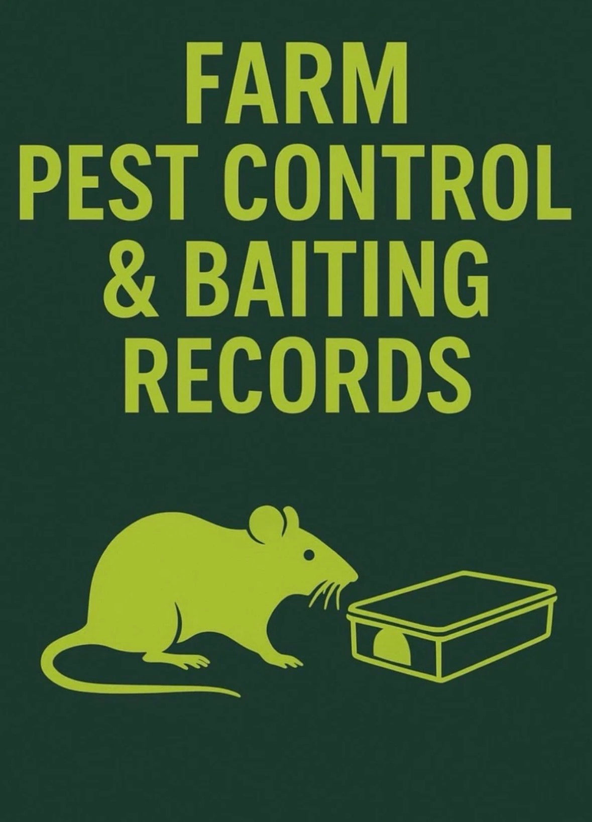 Farm Pest Control & Baiting Records Logbook  – A4 (101 Pages)