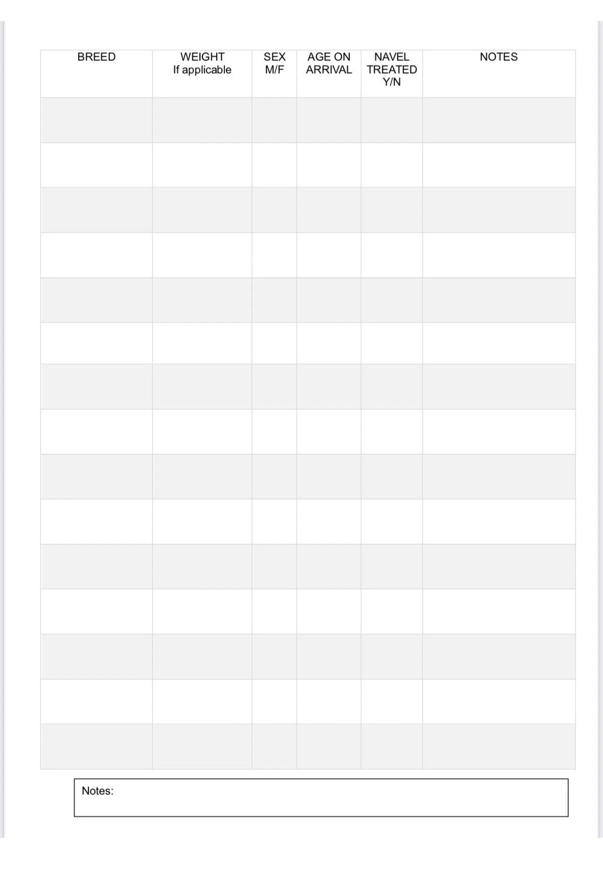 Calf Rearing Logbook A4 100 Pages