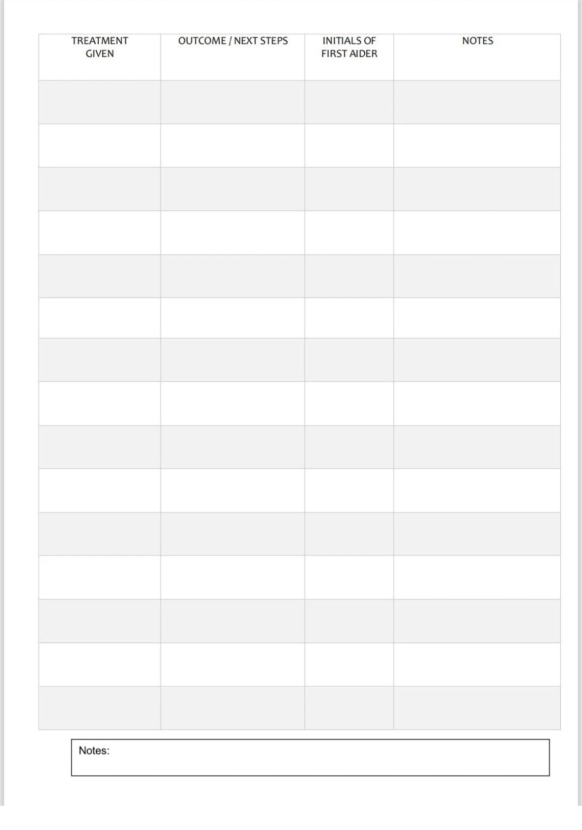 First Aid Book A4 100 Pages