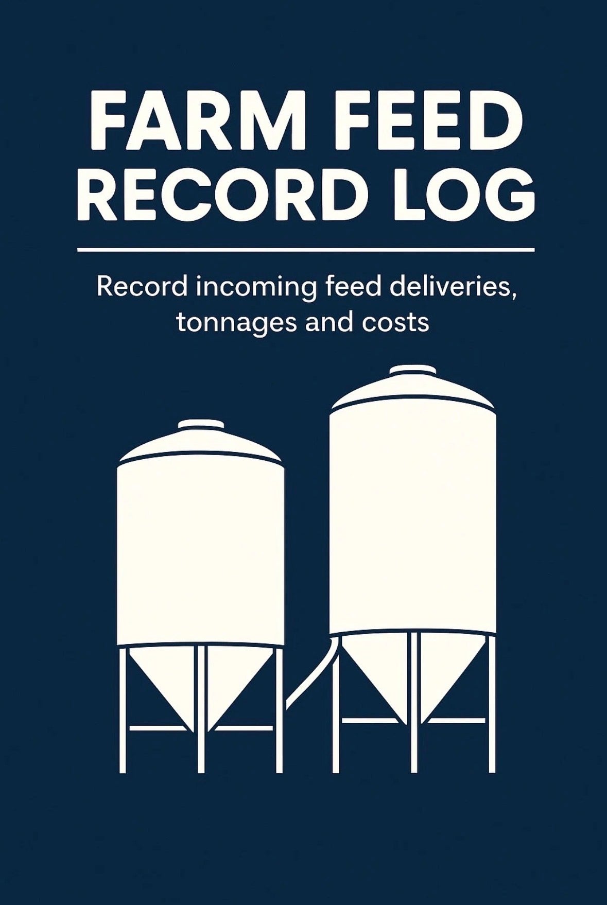 Farm Feed Record Log Book-Track Deliveries, Costs & Contracts