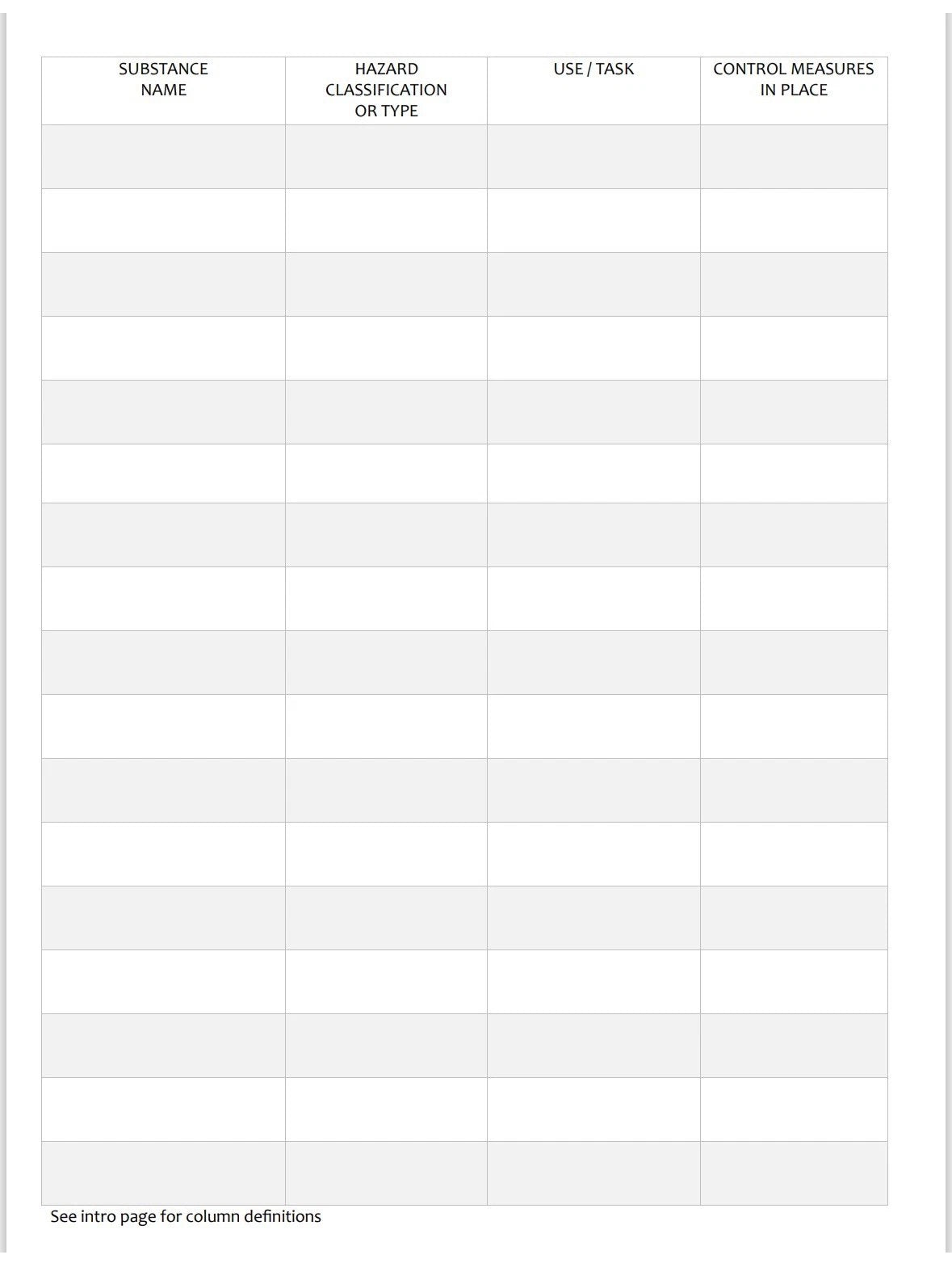 COSHH Logbook A4 100 Pages