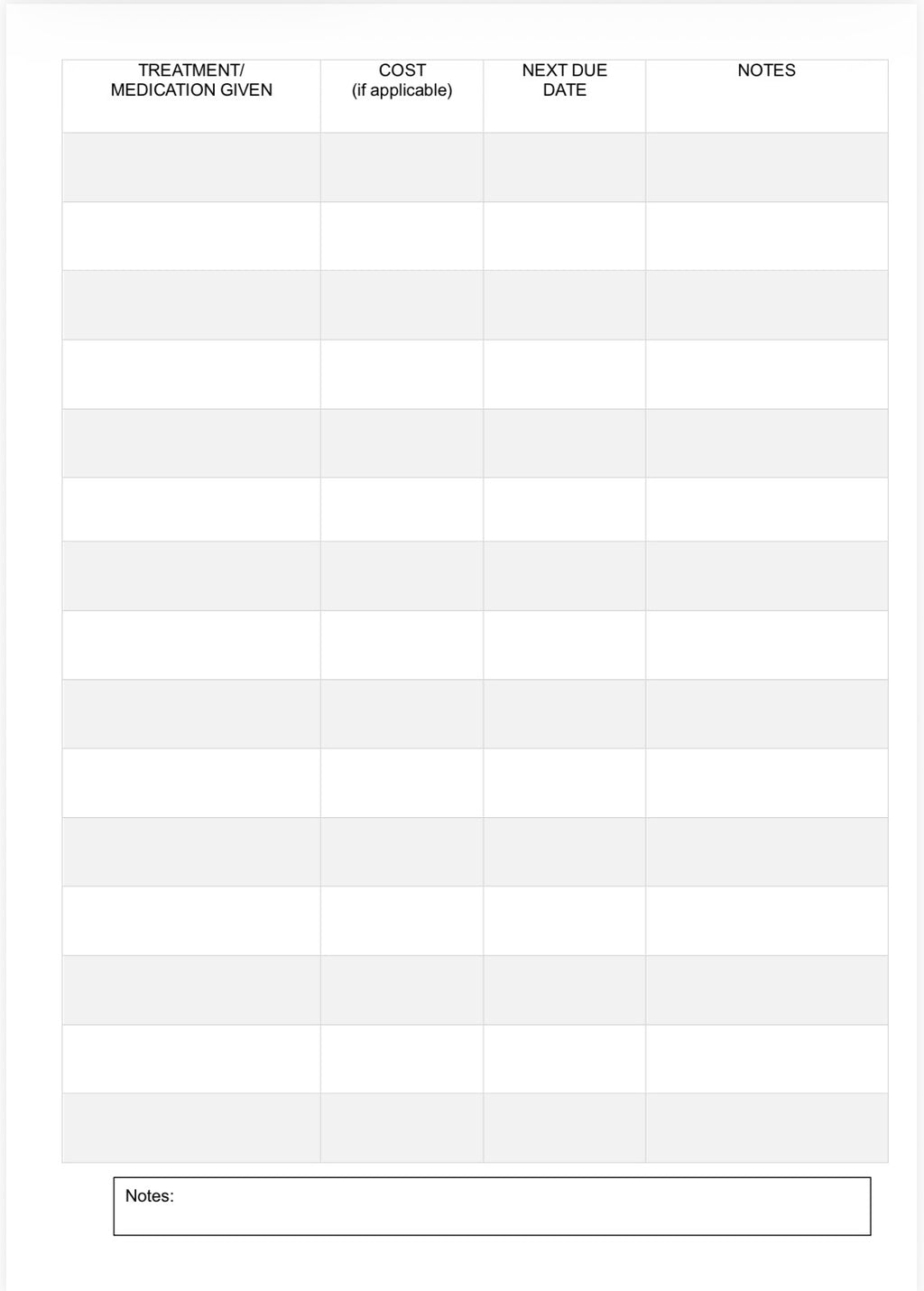 Vet & Health Visit Book - A4 100 pages