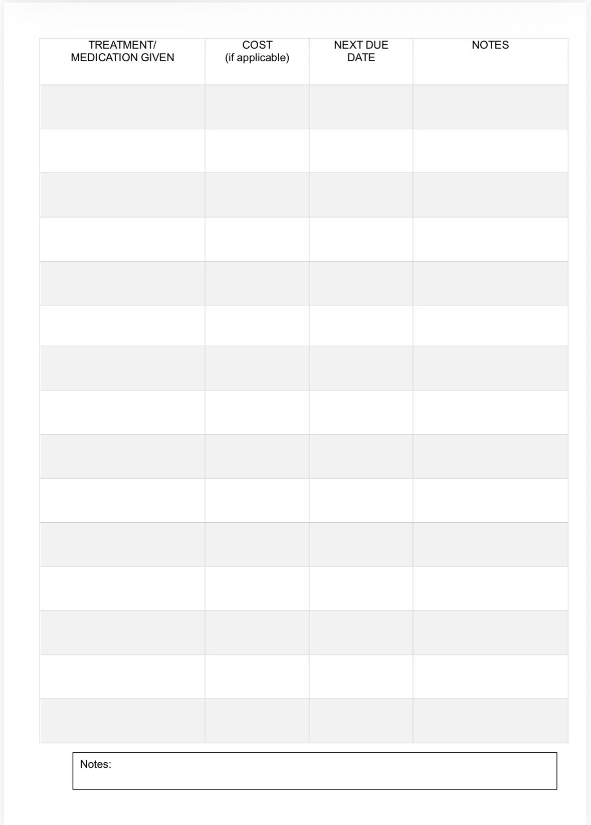 Vet & Health Visit Book - A4 100 pages