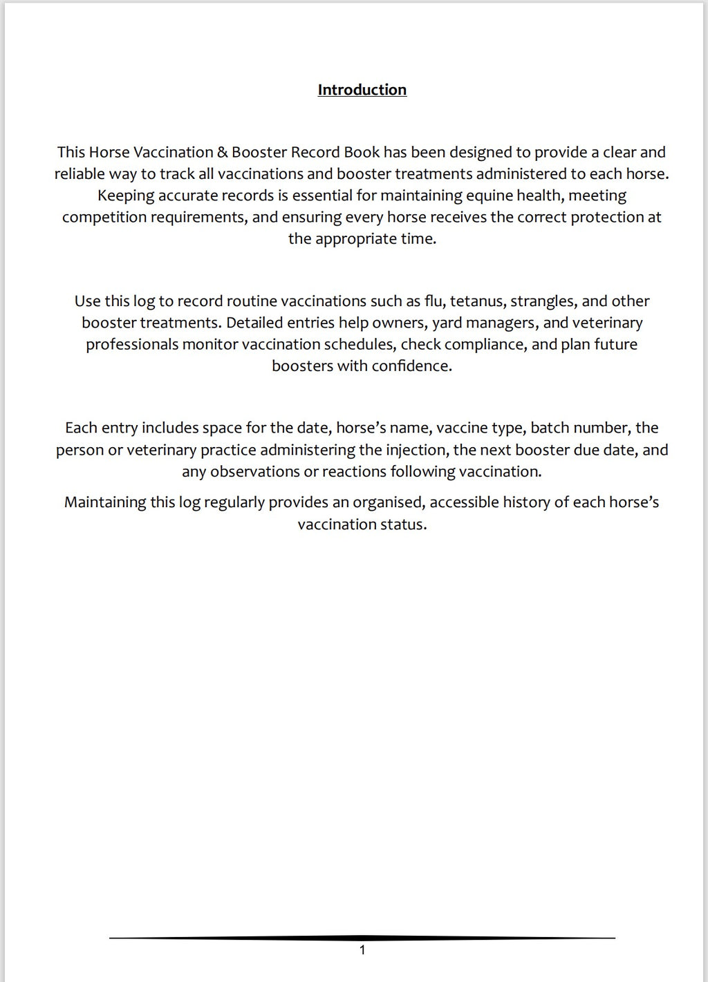 Vaccination & Booster Record Book - A4 100 Pages