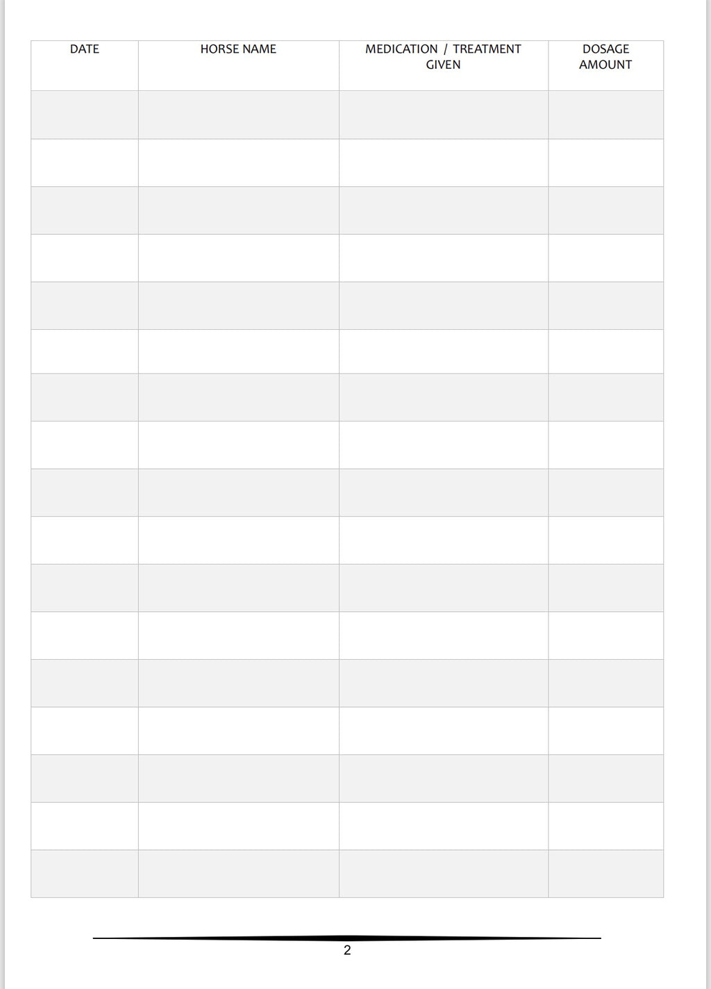 Horse Medication & Treatment Log - A4 100 Pages