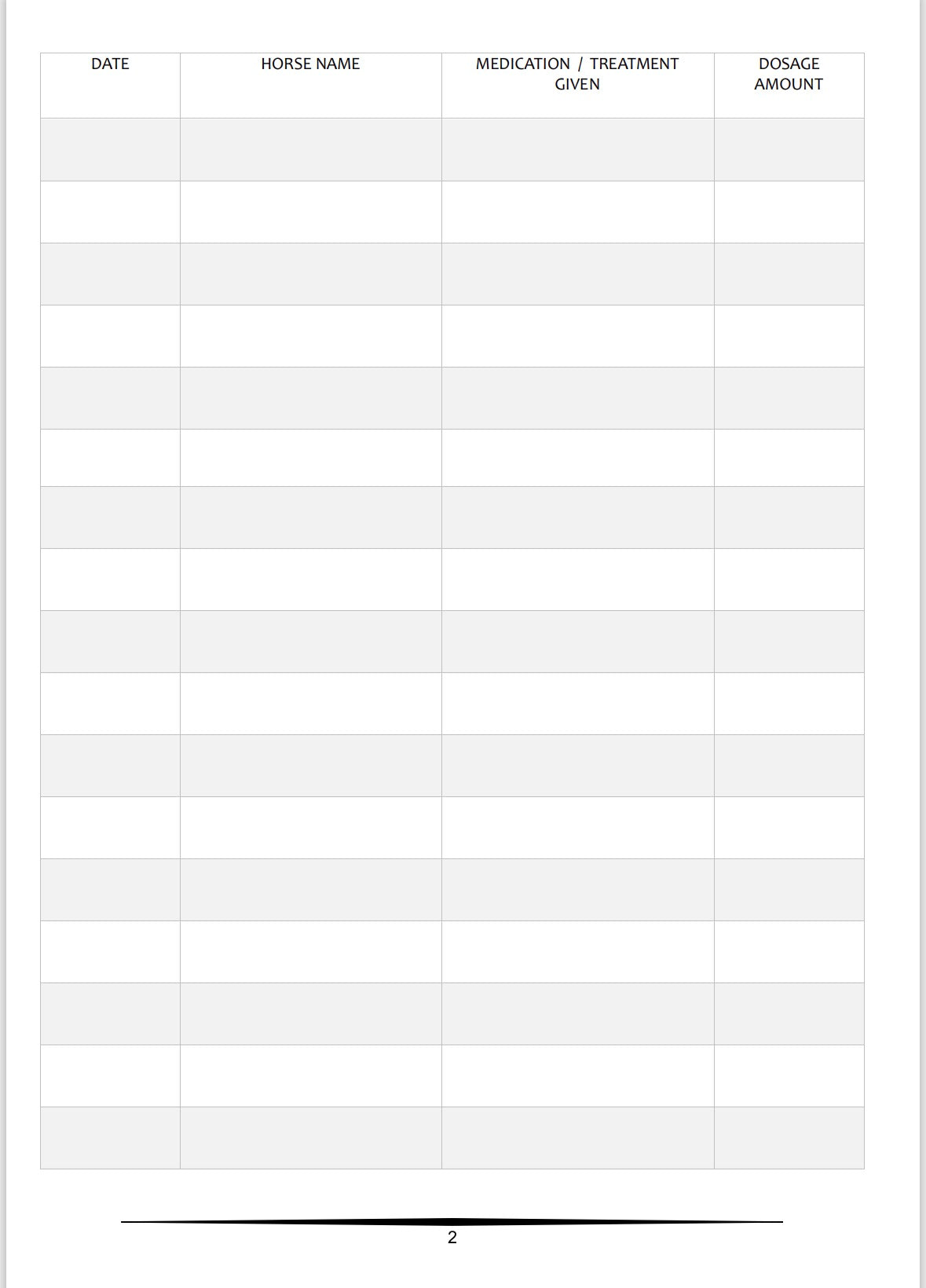 Horse Medication & Treatment Log - A4 100 Pages