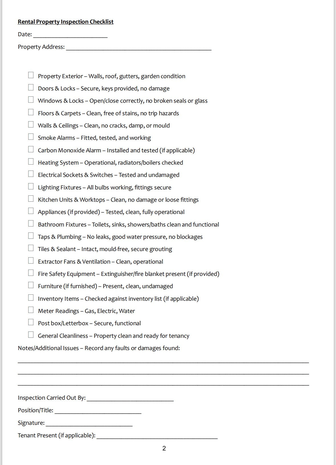 Holiday Rental Maintenance & Safety Checklist – A4 Wire-Bound (100 Pages)