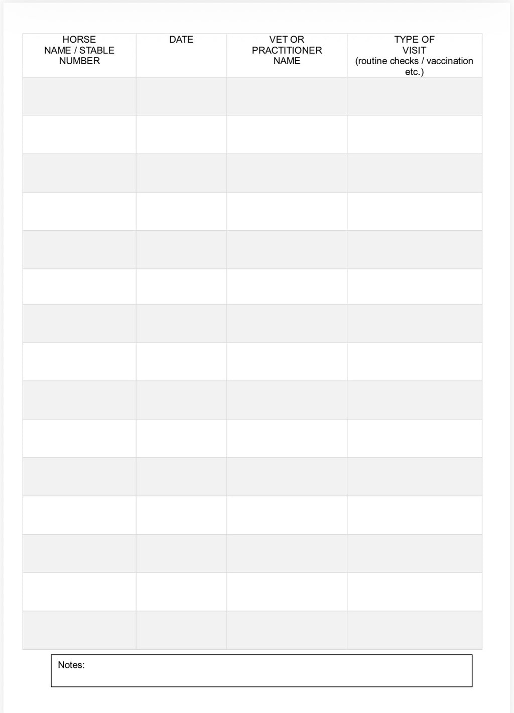 Vet & Health Visit Book - A4 100 pages