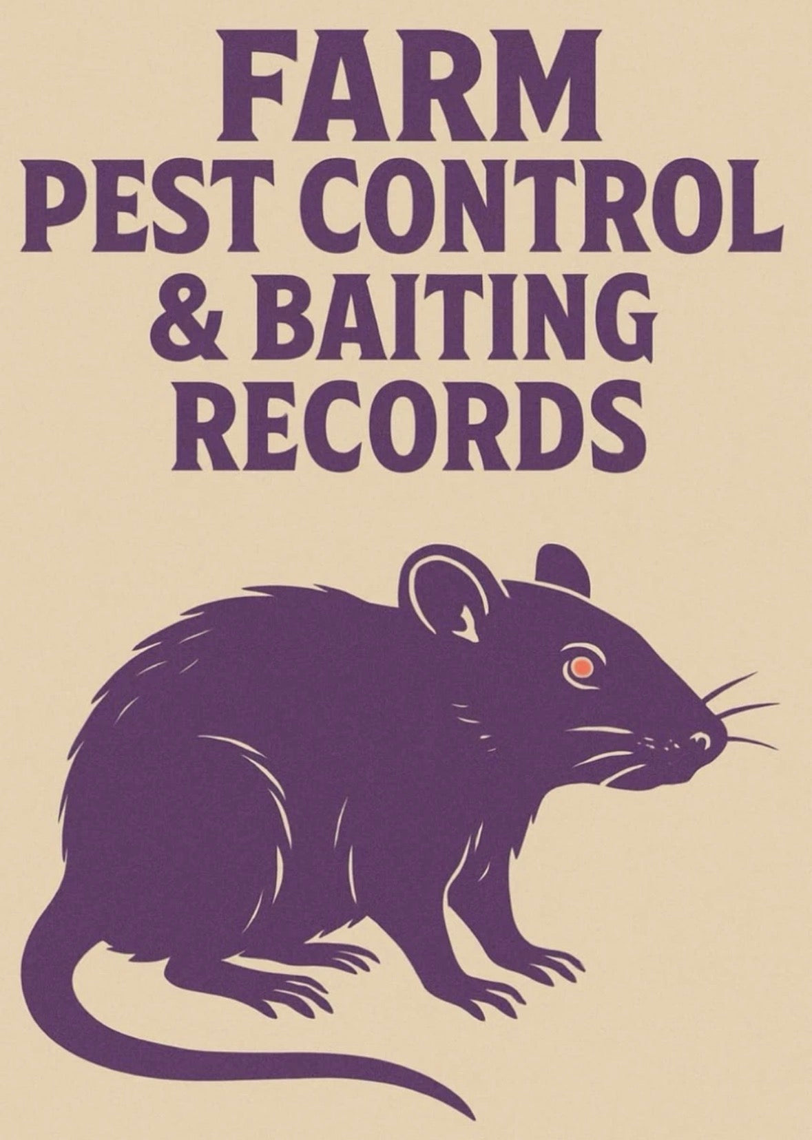 Farm Pest Control & Baiting Records Logbook  – A4 (101 Pages)